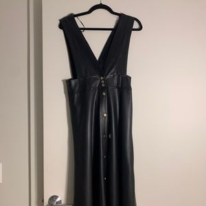 Black faux leather dress
